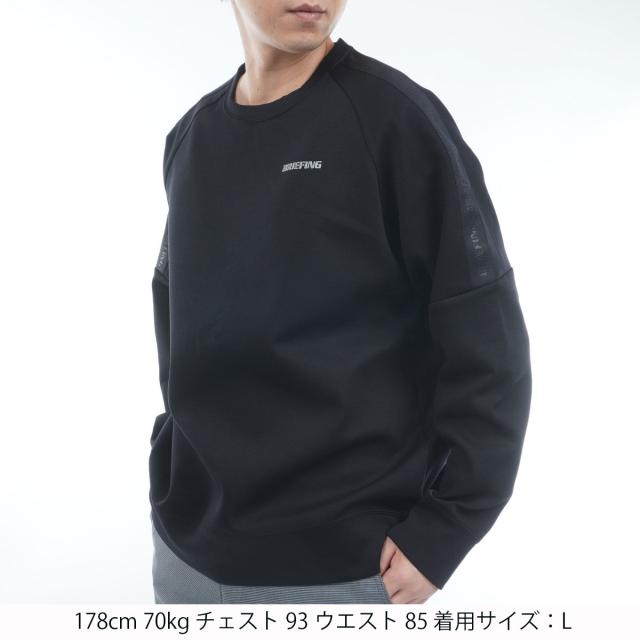 ブリーフィング BRIEFING ウォーム ロゴ ライン クルーネック長袖シャツ