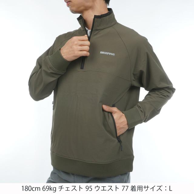 ブリーフィング BRIEFING ストレッチ 裏起毛 ストームフリース ハーフ