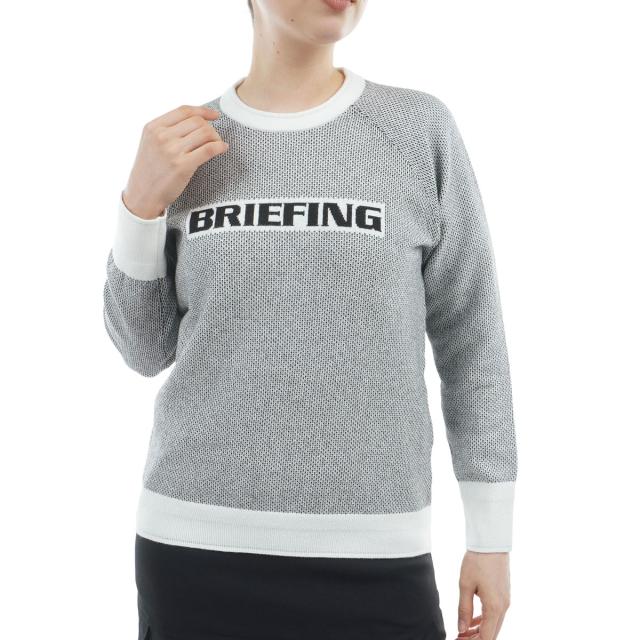 ブリーフィング　BRIEFING　バーズアイ ロゴ クルーネック セーター　レディス