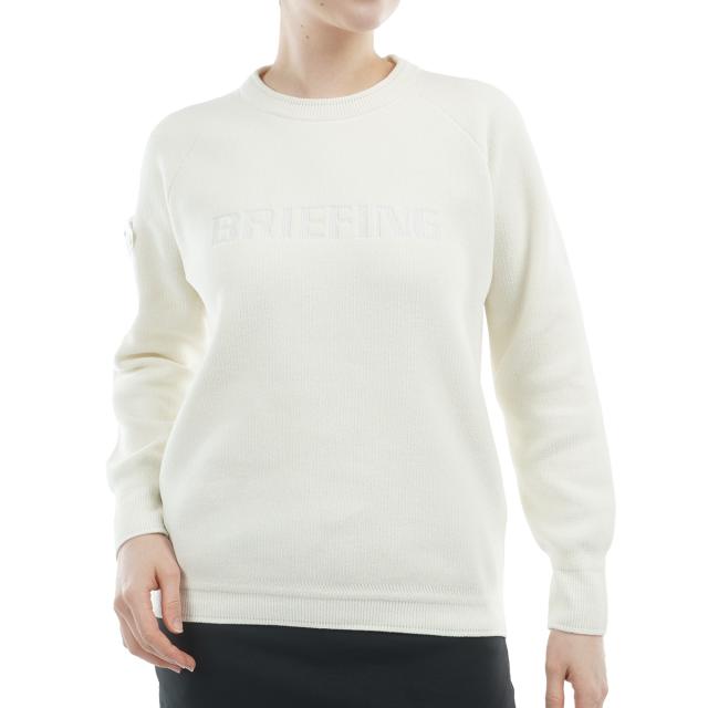ブリーフィング　BRIEFING　モールヤーン ロゴ クルーネック セーター　レディス