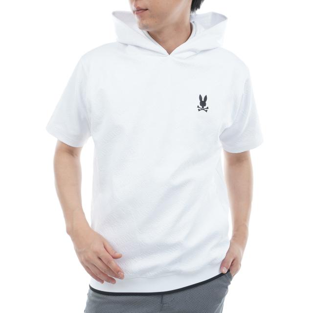 サイコバニー　PSYCHO BUNNY　GOLF フォントロゴ 総柄ジャガード半袖フーディー