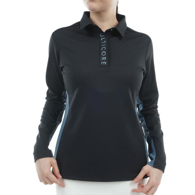 ブリヂストン　BRIDGESTONE GOLF ULTICORE　4Dimotion Fit Split ストレッチ ラグランスリーブ 共衿長袖ポロシャツ　レディス