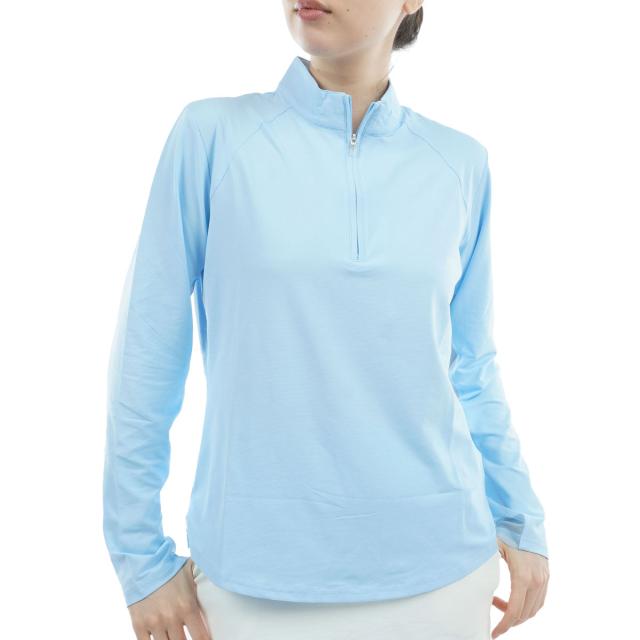 サン ソレイル　Sun Soleil　UPF50+ ソルテック ラックス 長袖モックネックシャツ　レディス