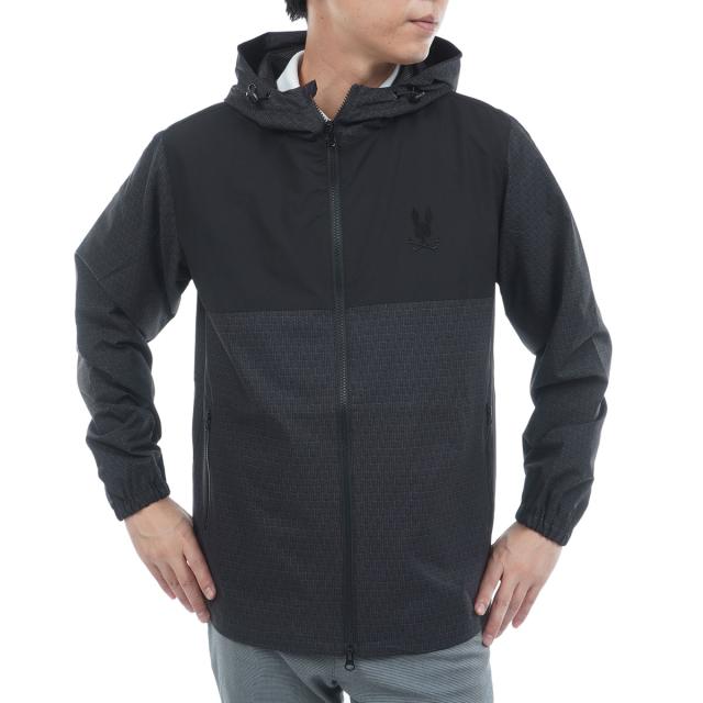 サイコバニー　PSYCHO BUNNY　GOLF オリジナル総柄 ミニマルフードブルゾン