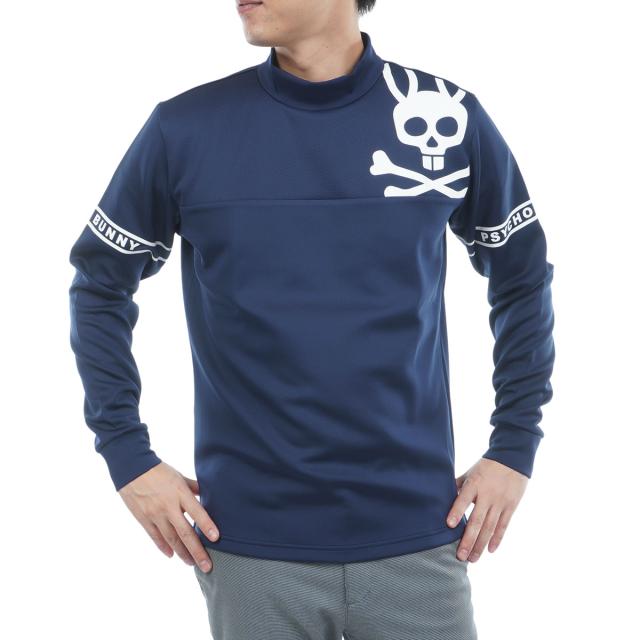 サイコバニー　PSYCHO BUNNY　GOLF ラインスリーブロゴ モックネック長袖Ｔシャツ