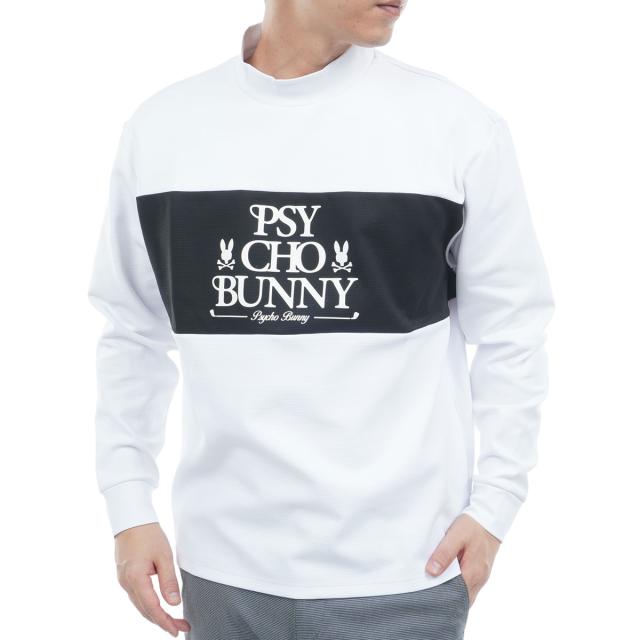 サイコバニー　PSYCHO BUNNY　GOLF モダングラフィックロゴ モックネック長袖Tシャツ