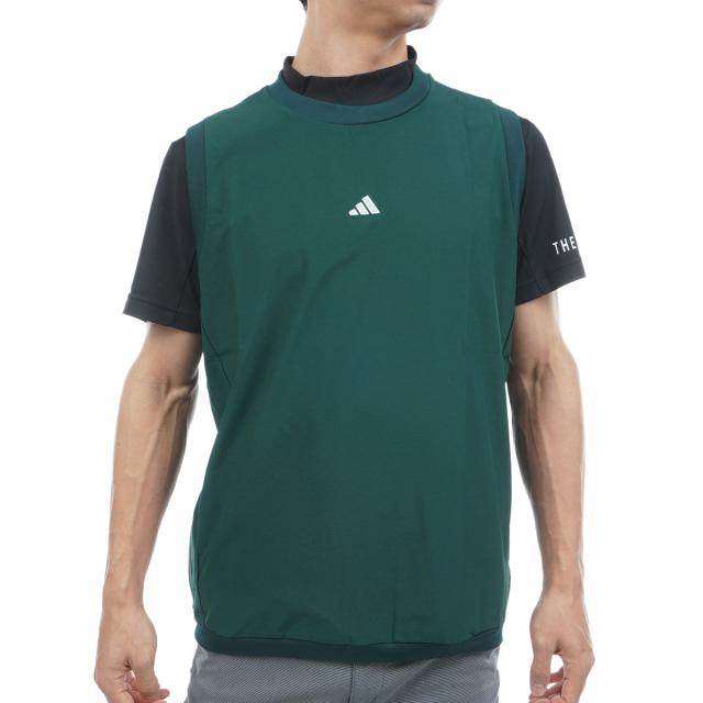 アディダス　Adidas　2in1 ストレッチウーブンベスト付きモックネック半袖シャツ_6