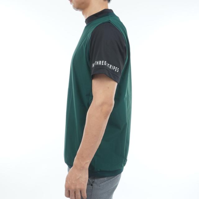 アディダス　Adidas　2in1 ストレッチウーブンベスト付きモックネック半袖シャツ_8