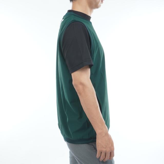 アディダス　Adidas　2in1 ストレッチウーブンベスト付きモックネック半袖シャツ_10
