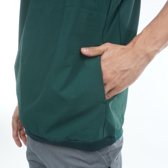 アディダス　Adidas　2in1 ストレッチウーブンベスト付きモックネック半袖シャツ_11