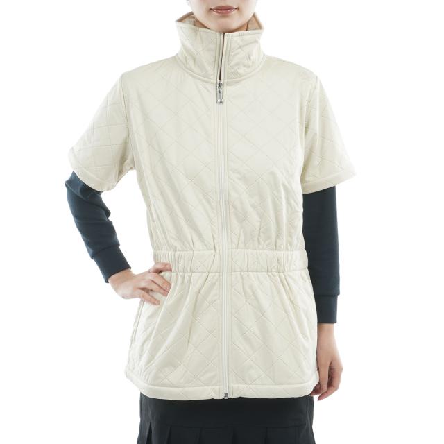 マリクレール　marie claire　ストレッチ 高周波キルト半袖ブルゾン　レディス