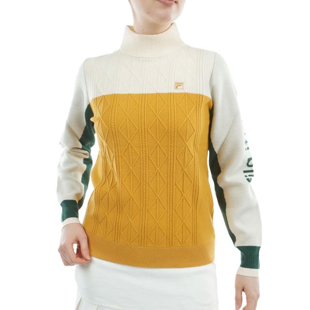 フィラ　FILA　軽量混紡ニット モックネックセーター　レディス
