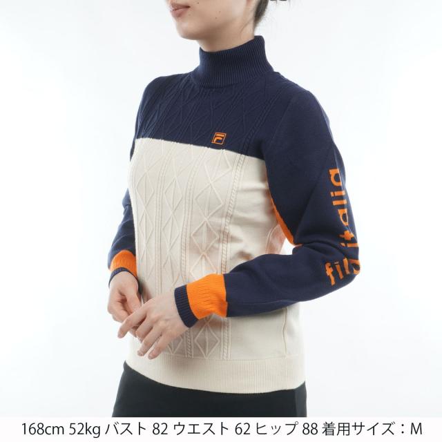 フィラ　FILA　軽量混紡ニット モックネックセーター　レディス フィラ FILA 軽量混紡ニット モックネックセーター レディス