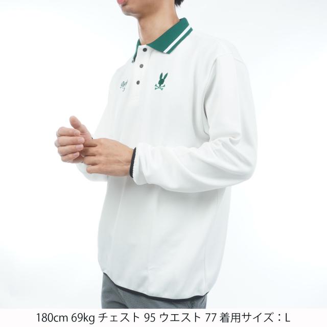 サイコバニー PSYCHO BUNNY GOLF モダングラフィック 長袖ポロシャツ