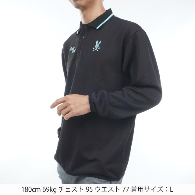 サイコバニー PSYCHO BUNNY GOLF モダングラフィック 長袖ポロシャツ