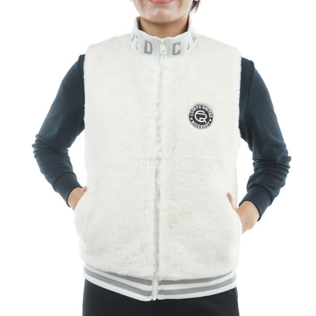 クアルトユナイテッド　衿ロゴファーベスト クアルトユナイテッド CUARTO UNITED 衿ロゴファーベスト レディス