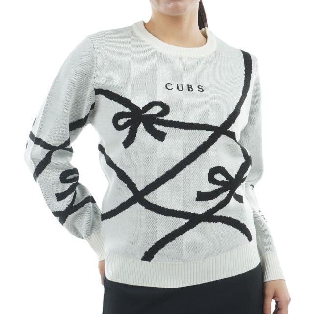 クアルトユナイテッド　CUARTO UNITED　リボン柄ジャカードセーター　レディス