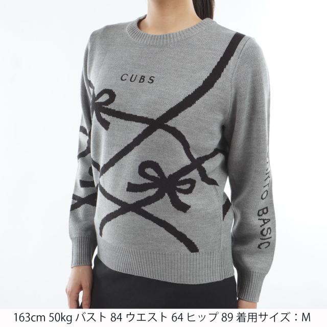 クアルトユナイテッド　CUARTO UNITED　リボン柄ジャカードセーター　レディス_4
