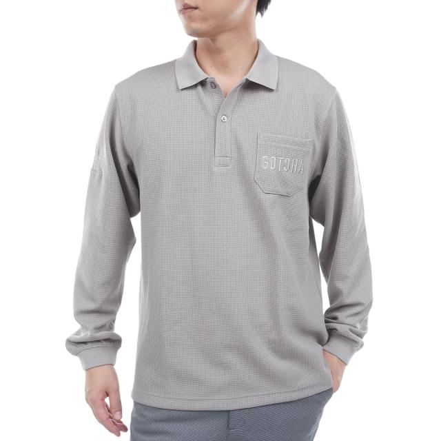 ガッチャゴルフ　GOTCHA GOLF　ワッフル長袖ポロシャツ