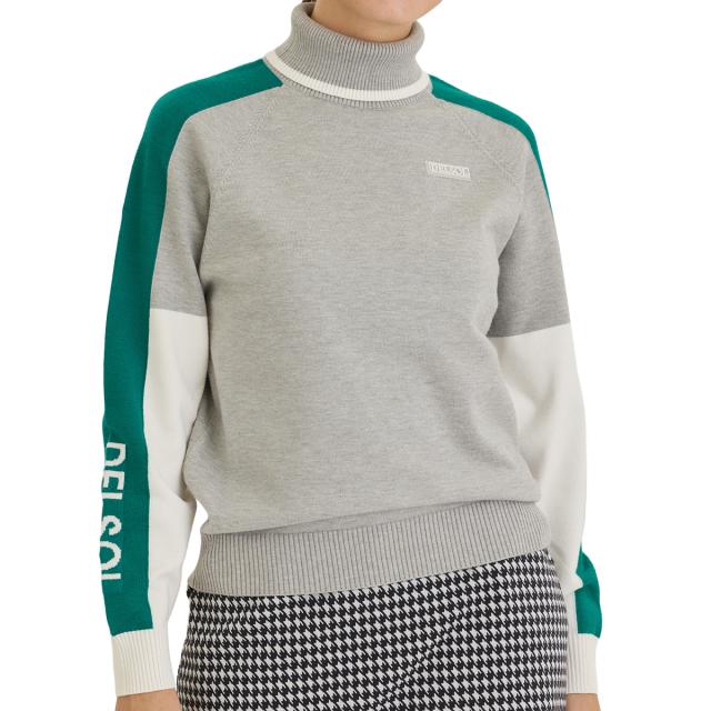 デルソルゴルフ DELSOL GOLF 配色ライン入りタートルネックセーター