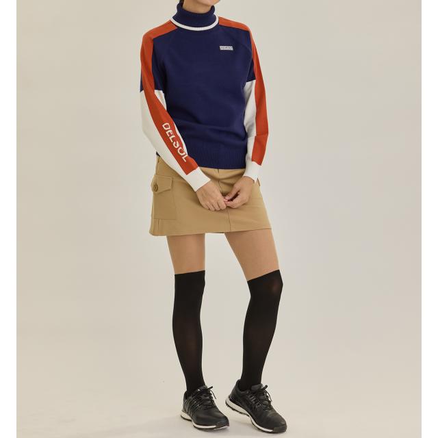 デルソルゴルフ　DELSOL GOLF　配色ライン入りタートルネックセーター　レディス_7