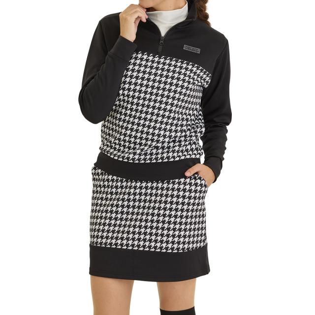 デルソルゴルフ　DELSOL GOLF　千鳥格子柄 ストレッチ ポンチセットアップ　レディス