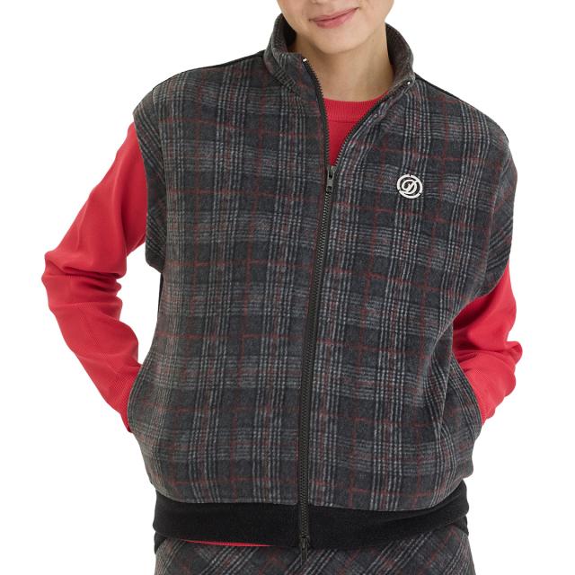 デルソルゴルフ　DELSOL GOLF　セットアップ対応 チェック柄フリースベスト　レディス