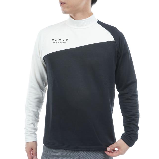 オノフ　ONOFF　ストレッチ 裏起毛 モックネック長袖シャツ