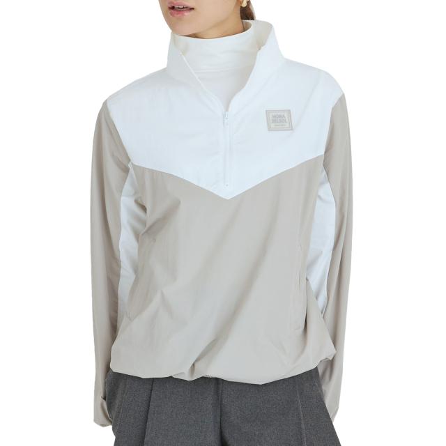 デルソルゴルフ　DELSOL GOLF　バイカラーバックプリントハーフジッププルオーバー　レディス デルソルゴルフ DELSOL GOLF バイカラーバックプリントハーフジップ