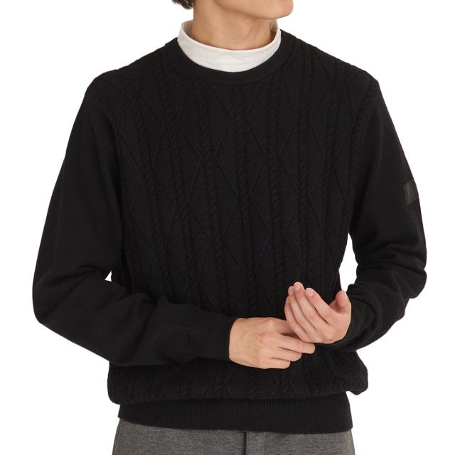 デルソルゴルフ　DELSOL GOLF　変形ダイヤ柄クルーネックセーター