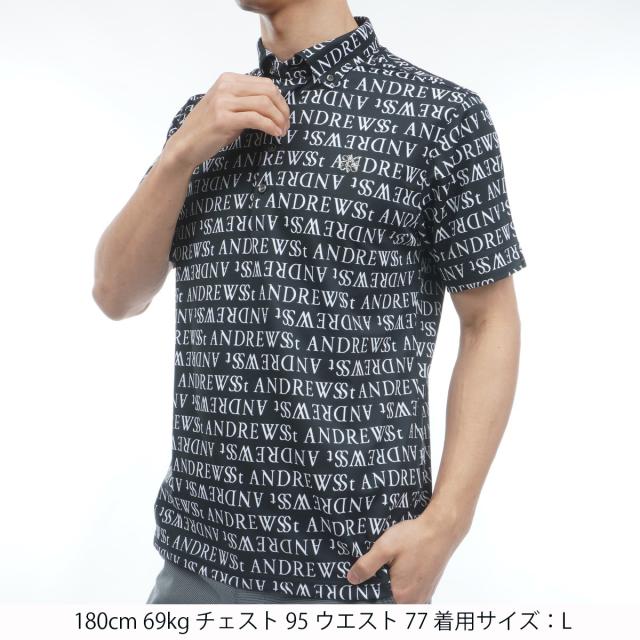 セント・アンドリュース　St ANDREWS　ダブルロゴジャカード半袖ポロシャツ_1