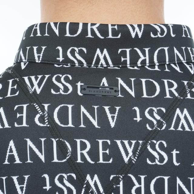 セント・アンドリュース　St ANDREWS　ダブルロゴジャカード半袖ポロシャツ_7