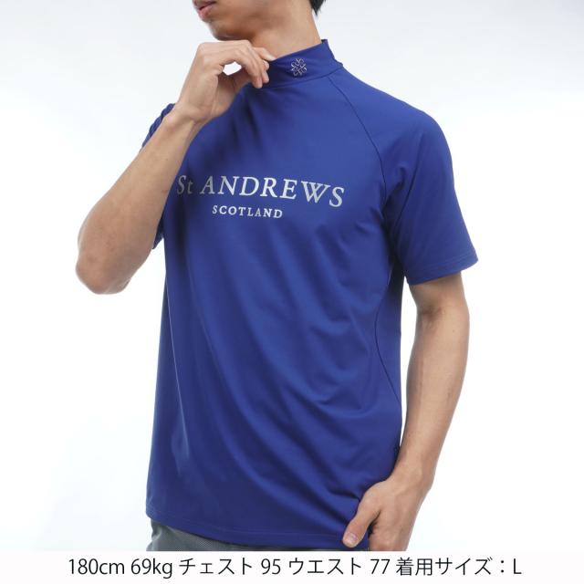 セント・アンドリュース St ANDREWS ベア天竺ハイネック半袖シャツ