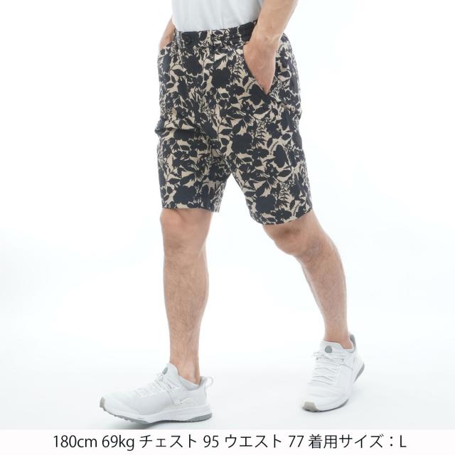 セント・アンドリュース　St ANDREWS　シャドーボタニカルプリント ストレッチショートパンツ_4