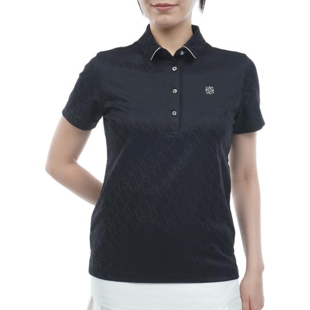 セント・アンドリュース　St ANDREWS　SAロゴジャカード半袖ポロシャツ　レディス
