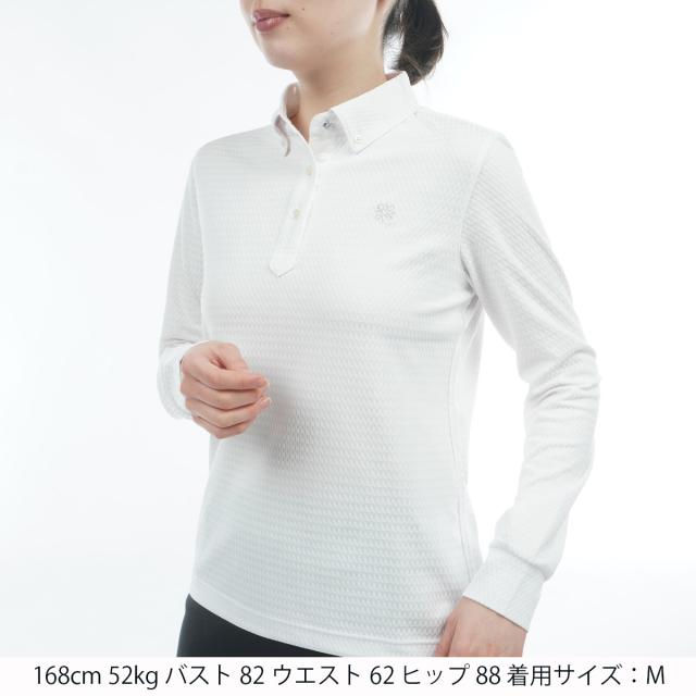 セント・アンドリュース　St ANDREWS　格子ジャカード長袖ポロシャツ　レディス_4