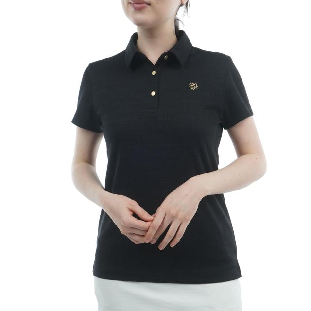 セント・アンドリュース　St ANDREWS　ロゴボーダージャカード ストレッチ半袖ポロシャツ　レディス