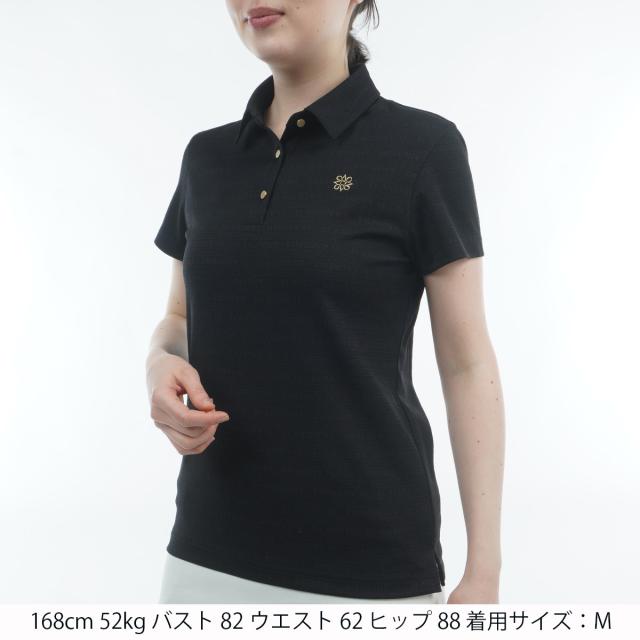 セント・アンドリュース　St ANDREWS　ロゴボーダージャカード ストレッチ半袖ポロシャツ　レディス_1
