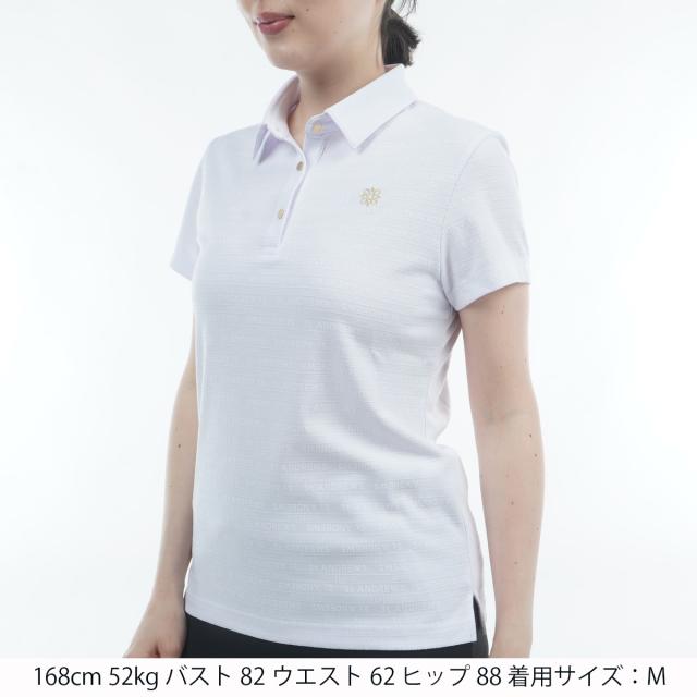 セント・アンドリュース　St ANDREWS　ロゴボーダージャカード ストレッチ半袖ポロシャツ　レディス_4