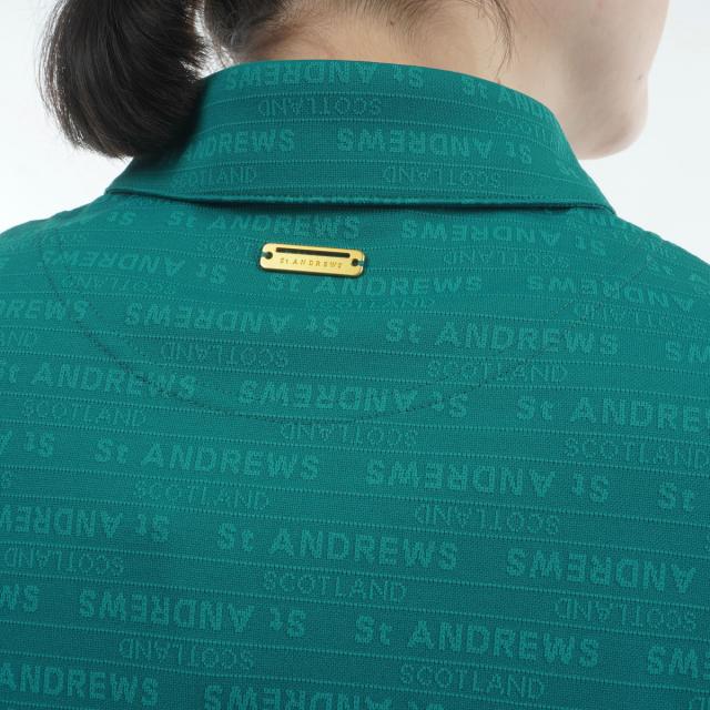 セント・アンドリュース　St ANDREWS　ロゴボーダージャカード ストレッチ半袖ポロシャツ　レディス_12