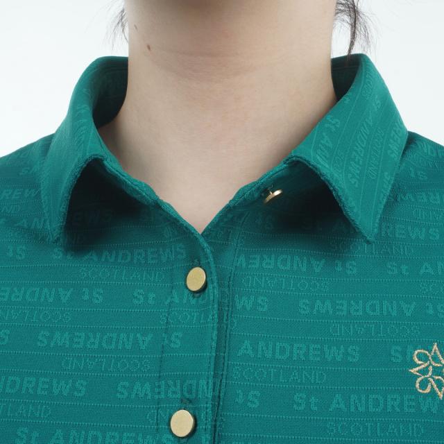 セント・アンドリュース　St ANDREWS　ロゴボーダージャカード ストレッチ半袖ポロシャツ　レディス_13