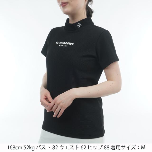 セント・アンドリュース　St ANDREWS　ポップコーンジャージ半袖ハイネックシャツ　レディス_1