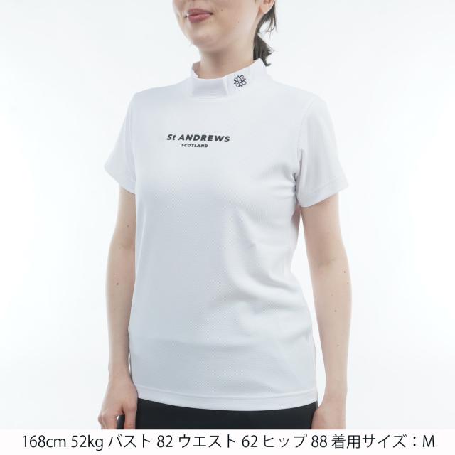 セント・アンドリュース　St ANDREWS　ポップコーンジャージ半袖ハイネックシャツ　レディス_10