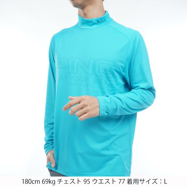 ピン　PING　ロゴジャカードハイネック長袖シャツ_12