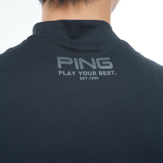 ピン　PING　変形鹿の子ハイネック半袖シャツ_7
