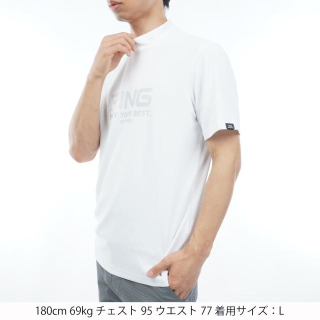 ピン　PING　変形鹿の子ハイネック半袖シャツ_12