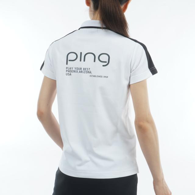 ピン　PING　切替ロゴテープハーフジップ半袖ポロシャツ　レディス_11