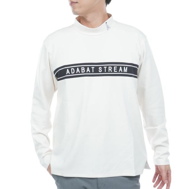 アダバットストリーム　ADABAT STREAM　ストレッチ フロントロゴモックネック長袖Tシャツ