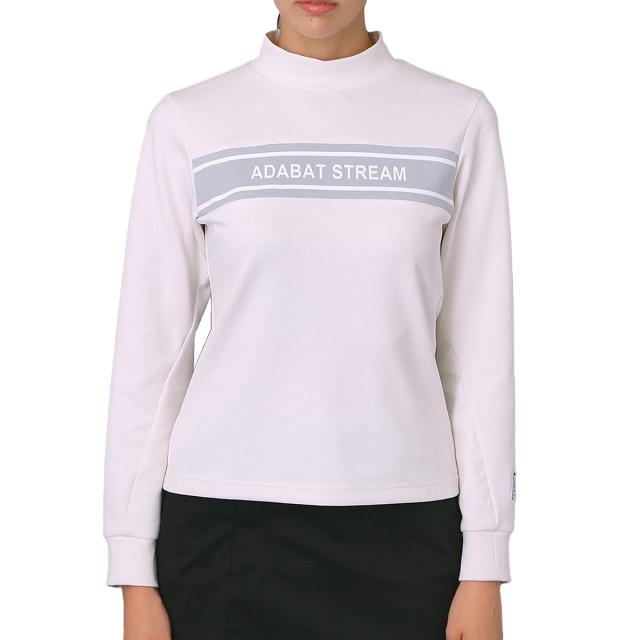アダバットストリーム　ADABAT STREAM　ストレッチ フロントロゴモックネック長袖Tシャツ　レディス