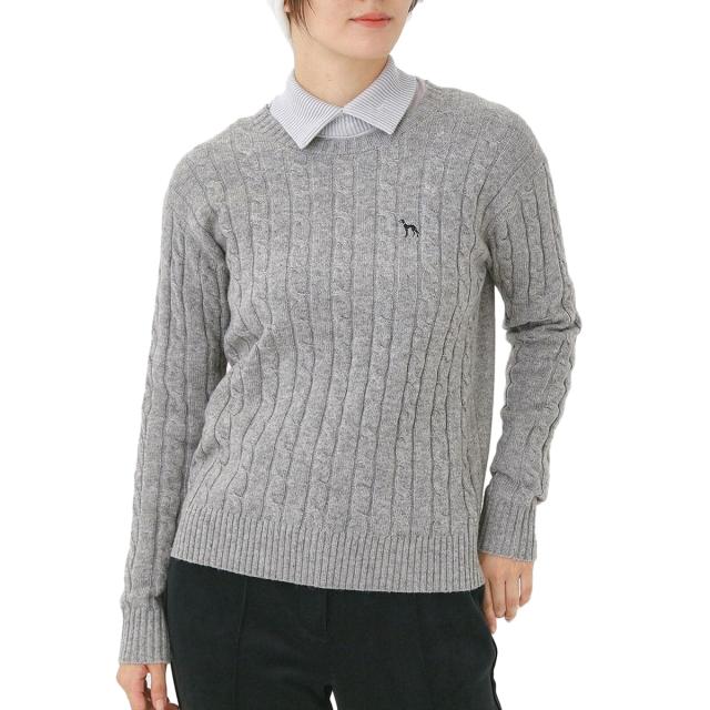 アダバット　adabat　ケーブル柄クルーネックセーター　レディス